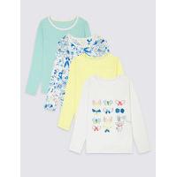 4 Pack Pure Cotton Tops with StayNEW (3 Months - 5 Years)
