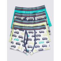 4 Pack Cotton Trunks with Stretch (2-16 Years)