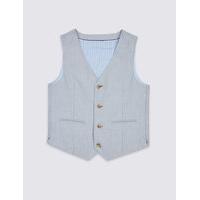 4 Button Textured Waistcoat (3-14 Years)
