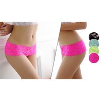 4-Pack of Ladies Low-Rise Lace Briefs - 4 Sizes