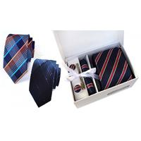 4-Piece Silk Tie Gift Set - 3 Designs