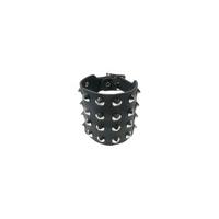 4 Row Conical Studded Leather Wristband - Size: One Size