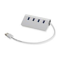 4 Ports USB 3.0 High Speed HUB Ultra Slim fashion Silver