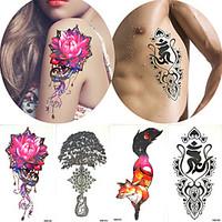 4 pieces flower arm tattoo decal body art beauty women life of tree te ...