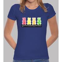 4 bears girl t shirt tight blue