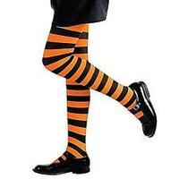 4 6 years orange black striped girls pantyhose