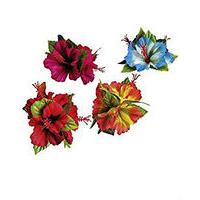 4 Assorted 3 Hibiscus Flower Hair Clip