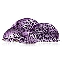 4 Pcs Set Cosmetic Bags Multifunction Make Up Cases Leopard Shell Shape Purple