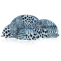 4 Pcs Set Cosmetic Bags Multifunction Make Up Cases Leopard Shell Shape Blue