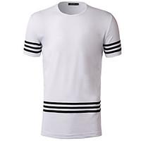 4 Colors Plus Size M-3XL Men\'s Casual/Daily Vintage Simple Summer T-shirtSolid Peter Pan Collar Short Sleeve Cotton Medium