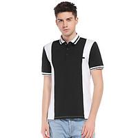 4 Colors Plus Size S-3XL Men\'s Going out Casual/Daily Vintage Simple Spring Summer PoloColor Block Shirt Collar Short Sleeve Cotton Thin