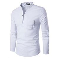 4 colors M-3XL Hot Sale Men\'s Casual/Daily Simple Summer T-shirtSolid Stand Long Sleeve Cotton