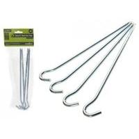 4 Pack Of Steel Hook Pin Tent Camping Pegs 23cm 9\