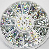 4 Size 300pcs Nail Art Tips Crystal Glitter Rhinestone Decoration Wheel