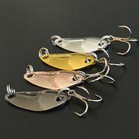 4 pcs fishing lures spoons assorted colors gounce mm1 38 inch metal se ...