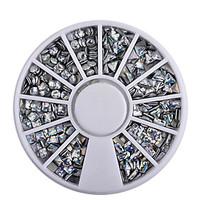 4 Styles Silver / 3D Shiny Metallic Luster Nail Decoration Wheel Round Stickers Area Punk Rivet Studs