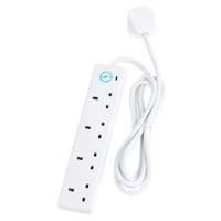 4 Socket White 2m Surge Protector - Clam