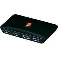 4 ports USB 3.0 hub Goobay Black