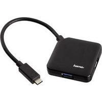 4 ports USB 3.0 hub Hama Black