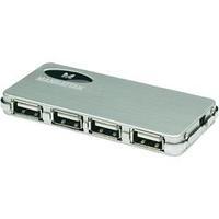 4 ports USB 2.0 hub Manhattan Silver