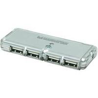 4 ports USB 2.0 hub Manhattan Silver