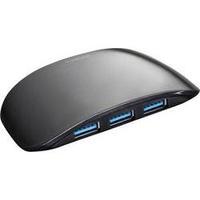 4 ports USB 3.0 hub Vivanco IT-USB3HUB4PWR Black