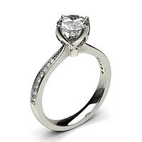 4 Prong Setting Medium Side Stone Engagement Ring