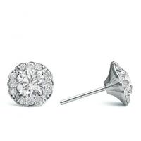 4 Prong Setting Halo Stud Earring