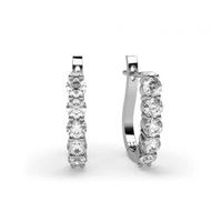 4 Prong Setting Round Diamond Hoop Earring