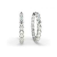 4 Prong Setting Round Diamond Hoop Earring