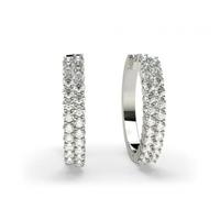 4 Prong Setting Round Diamond Hoop Earring