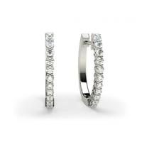 4 Prong Setting Round Diamond Hoop Earring