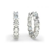 4 Prong Setting Round Diamond Hoop Earring