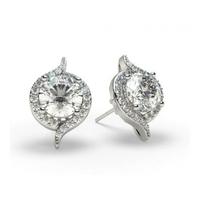 4 Prong Setting Halo Stud Earring