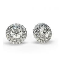 4 Prong Setting Halo Stud Earring