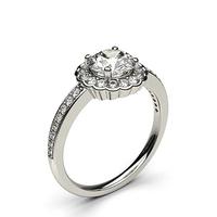 4 Prong Setting Plain Halo Engagement Ring