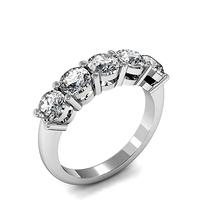 4 Prong Setting Plain Five Stone Ring