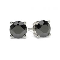 4 Prong Setting Stud Black Diamond Earring