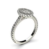 4 prong full bezel setting round diamond cluster ring