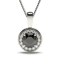 4 Prong Setting Halo Black Diamond Pendant