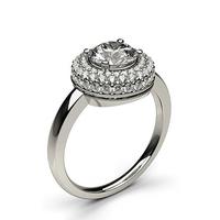 4 Prong Setting Plain Halo Engagement Ring
