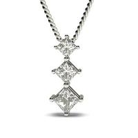 4 Prong Setting Princess Diamond Journey Pendant