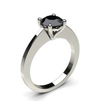 4 Prong Setting Thin Engagement Black Diamond Ring