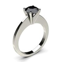 4 prong setting thin engagement black diamond ring