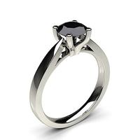 4 prong setting medium engagement black diamond ring