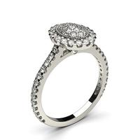 4 prong full bezel setting round diamond cluster ring