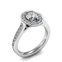 4 Prong Setting Side Stone Halo Engagement Ring