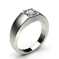 4 Prong Setting Round Diamond Mens Ring
