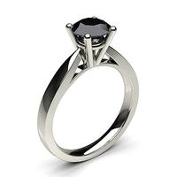 4 prong setting medium engagement black diamond ring