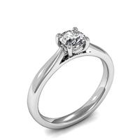 4 Prong Setting Round Diamond Plain Engagement Ring